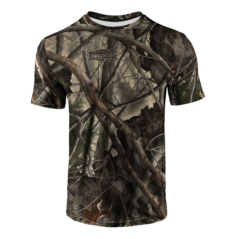 Hunting And Outdoor Shop - Men's Realistic Tree Camo Print T