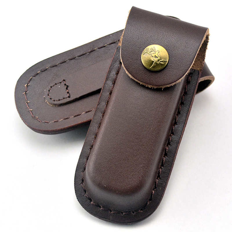 Hunting Knife Outdoor - 1piece Brown Fold Knife Tool Flashlight