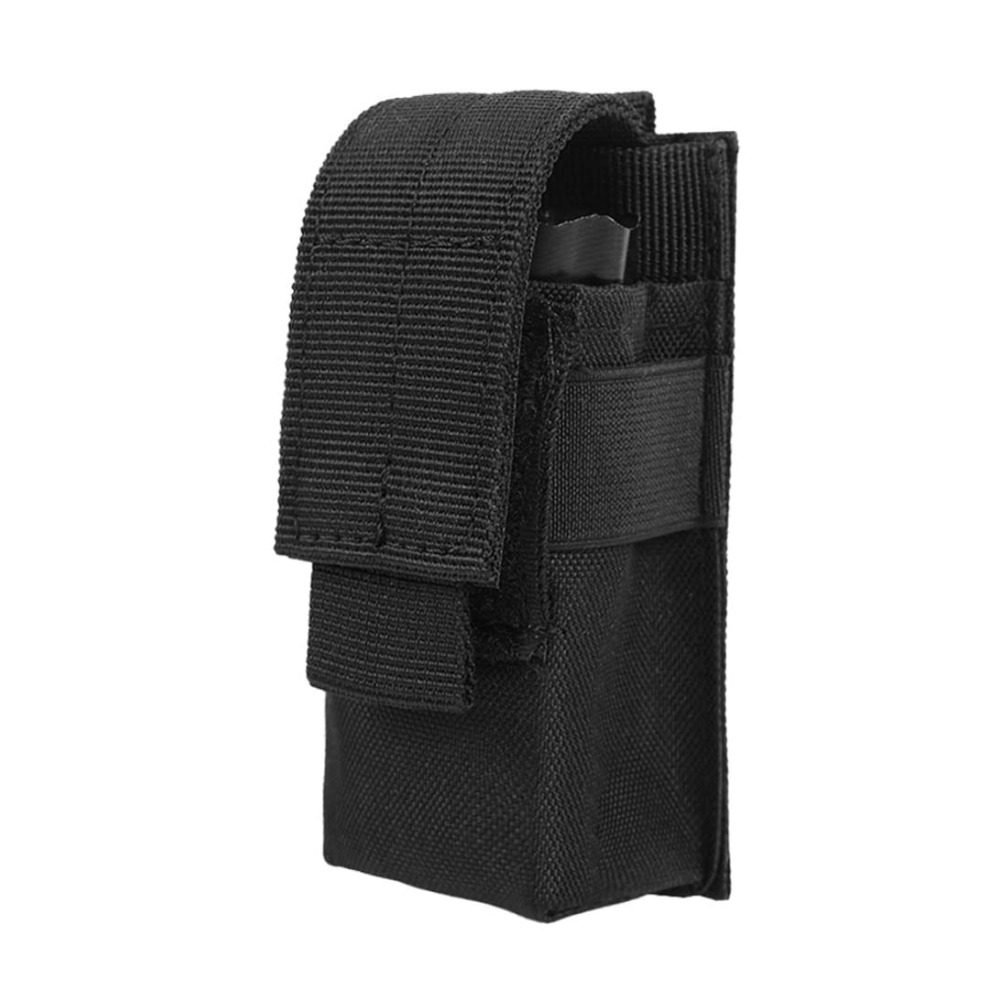 Hunting Knife Outdoor - Tactical Molle 9mm Single Magazine Pouch,Torch