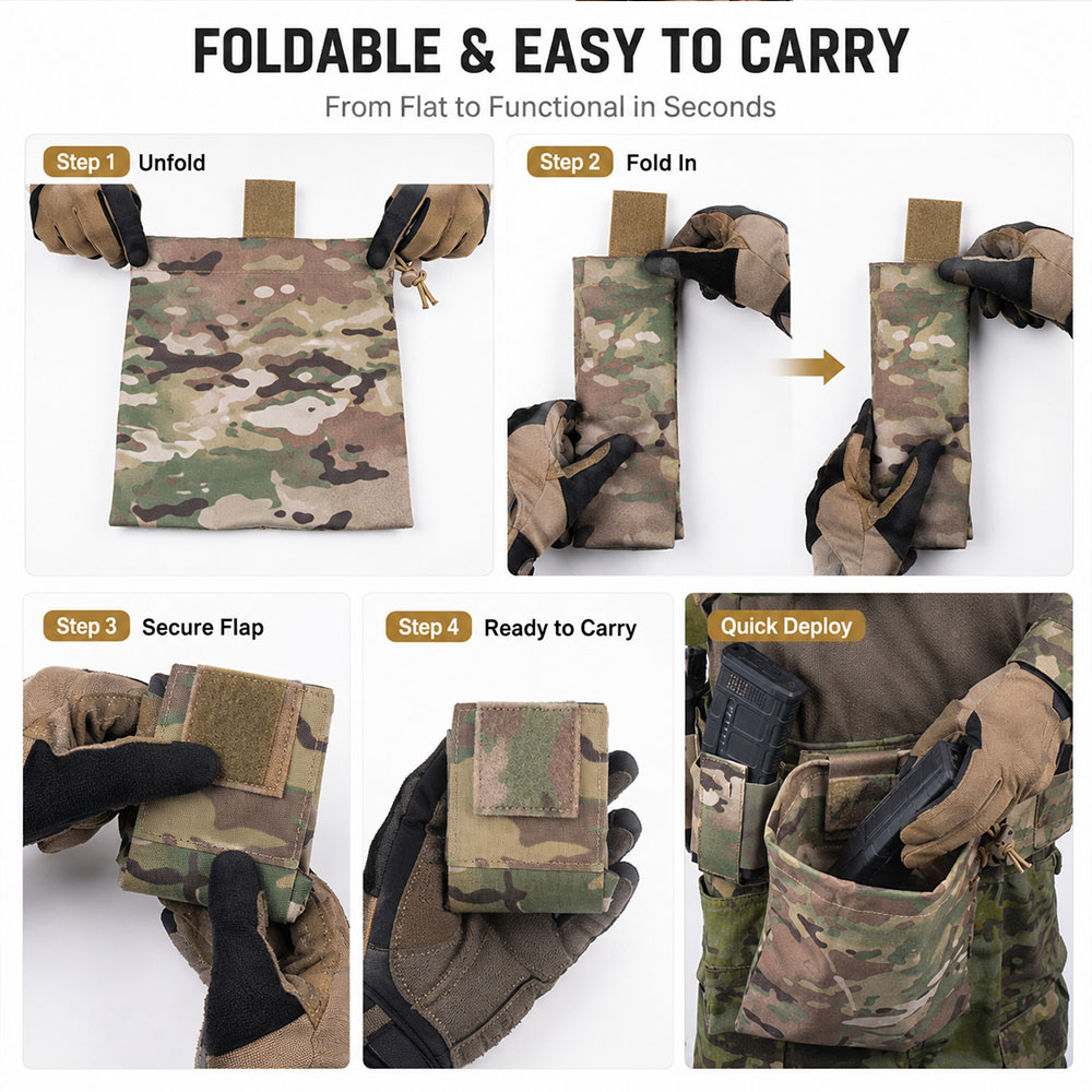 Tactical MOLLE Dump Pouch Fold - đánh giá và giá Outdoor Hunting Gear Storage