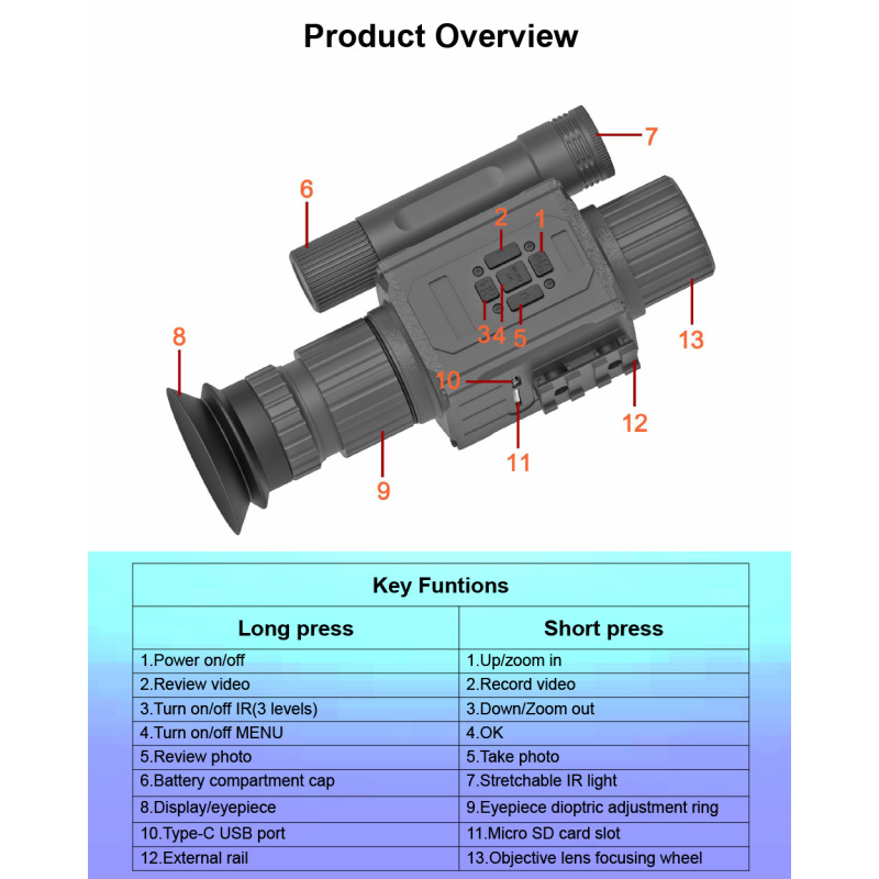 Outdoor Hunting Telescope NK00 - đánh giá và giá Outdoor Hunting Video Camera