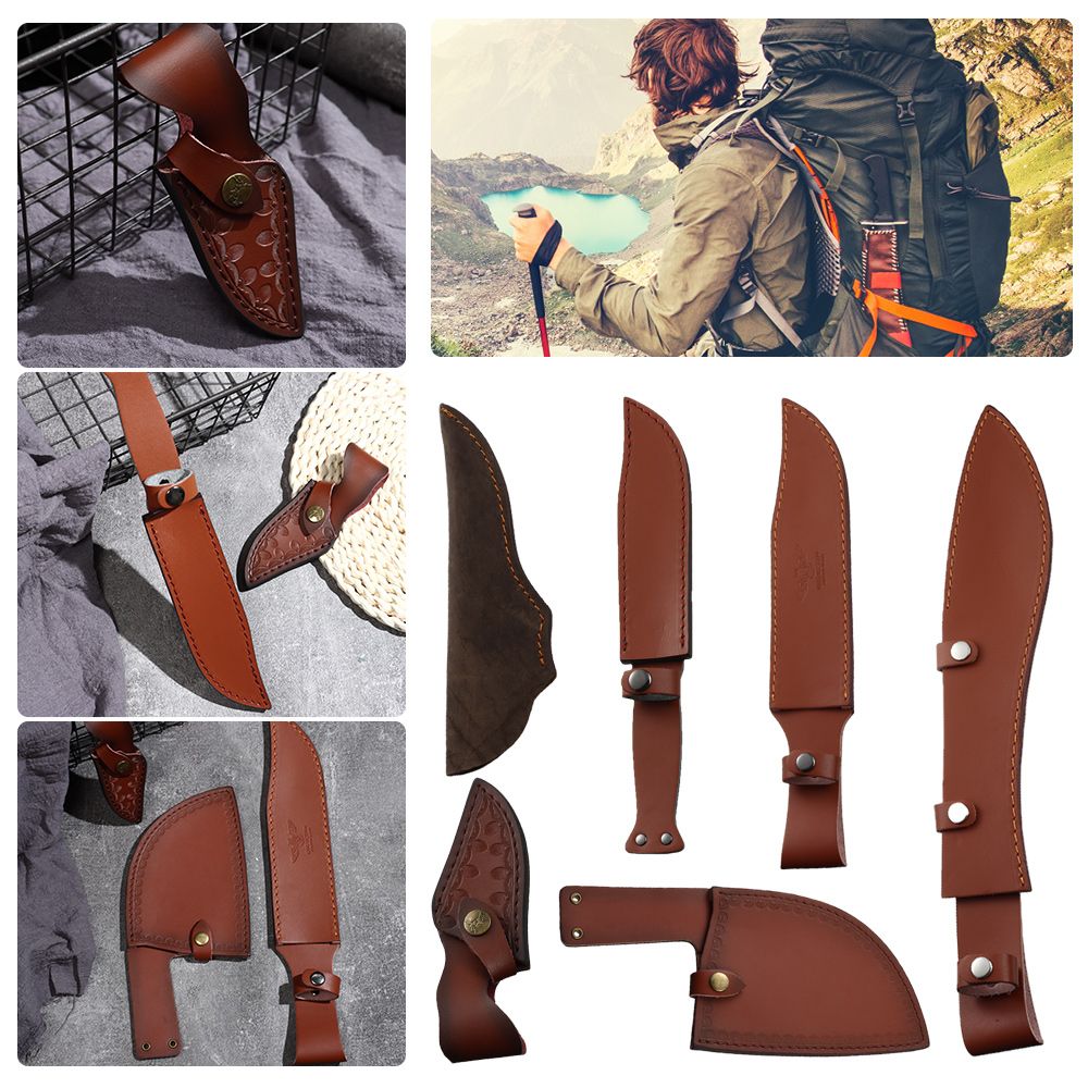 Brown Leather Sheath Holder Po - đánh giá và giá Hunting Knife Outdoor