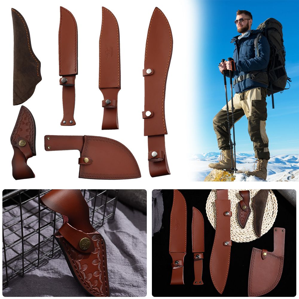 Brown Leather Sheath Holder Po - đánh giá và giá Hunting Knife Outdoor